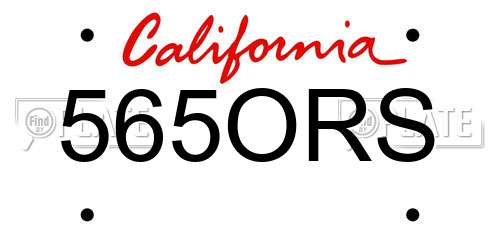 565ORS California License Plate