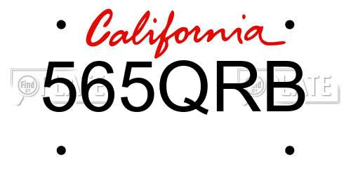 565QRB California License Plate