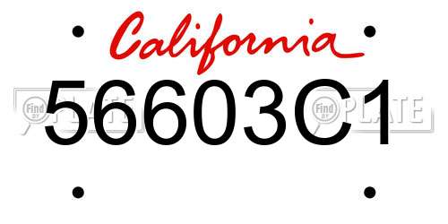 56603C1 California License Plate