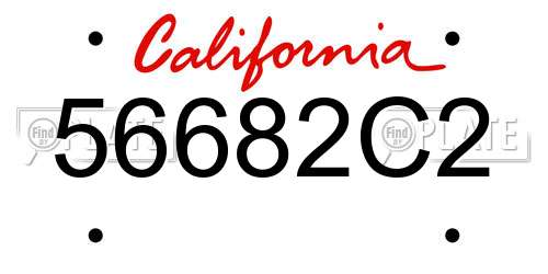 56682C2 California License Plate