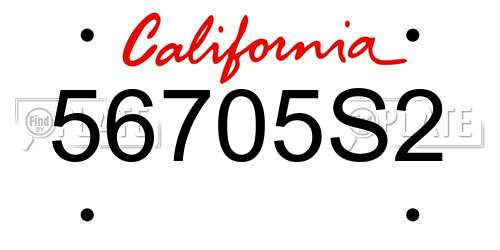 56705S2 California License Plate