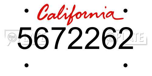 5672262 California License Plate