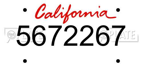 5672267 California License Plate