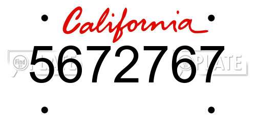5672767 California License Plate