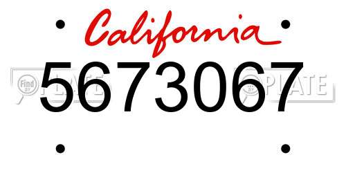 5673067 California License Plate