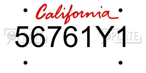 56761Y1 California License Plate
