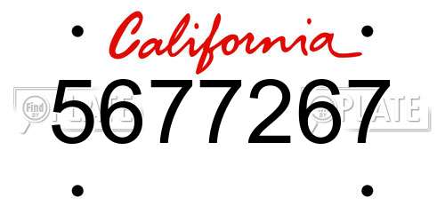 5677267 California License Plate