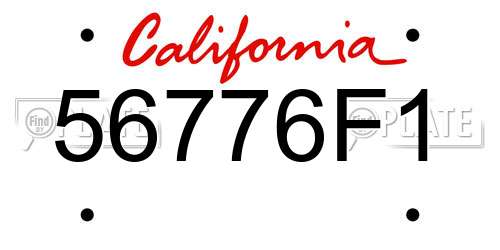 56776F1 California License Plate