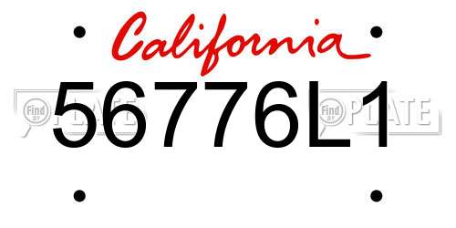56776L1 California License Plate