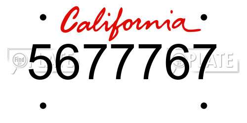 5677767 California License Plate