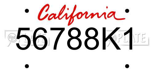 56788K1 California License Plate