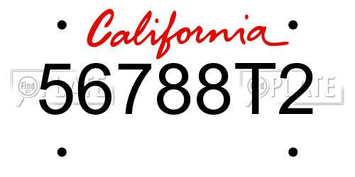56788T2 California License Plate