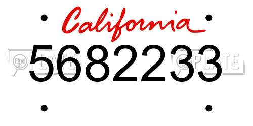 5682233 California License Plate