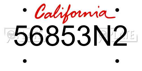 56853N2 California License Plate