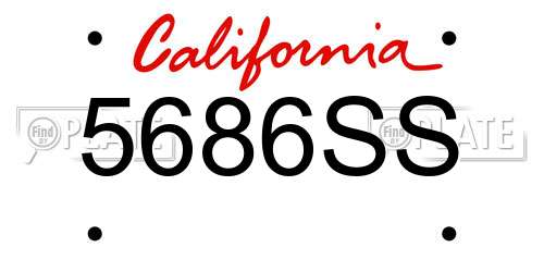 5686SS California License Plate