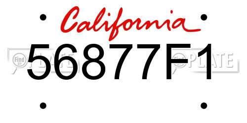 56877F1 California License Plate