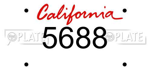 5688 California License Plate
