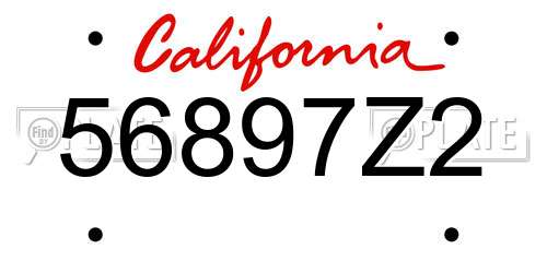 56897Z2 California License Plate