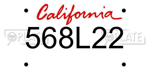 568L22 California License Plate