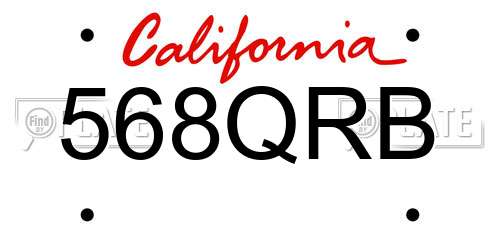 568QRB California License Plate