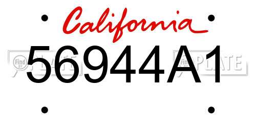 56944A1 California License Plate