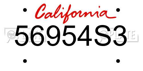 56954S3 California License Plate