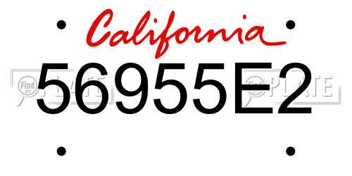 56955E2 California License Plate