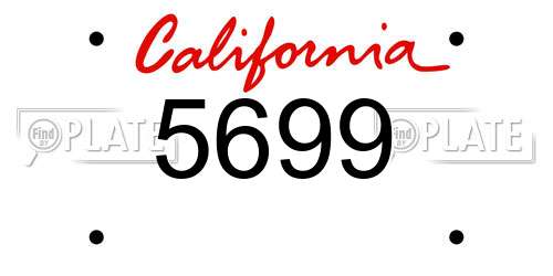 5699 California License Plate