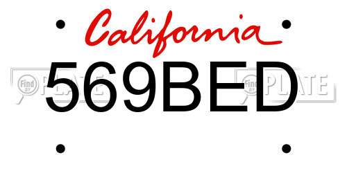 569BED California License Plate