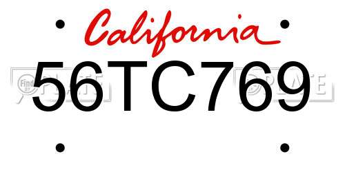 56TC769 California License Plate