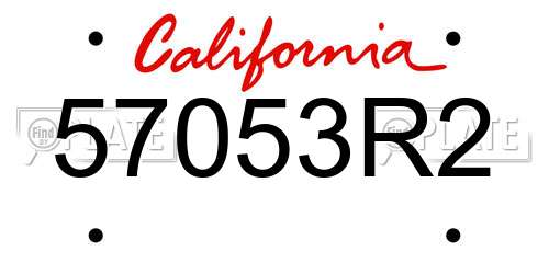 57053R2 California License Plate