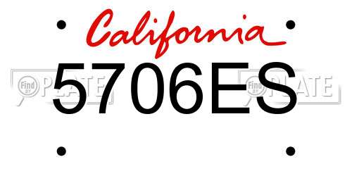 5706ES California License Plate