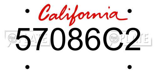 57086C2 California License Plate
