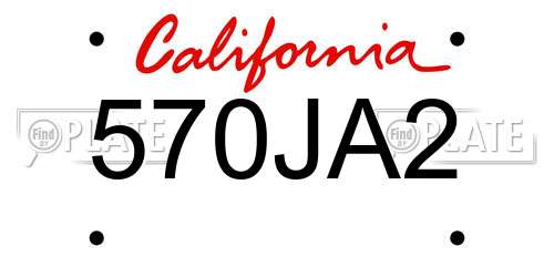 570JA2 California License Plate