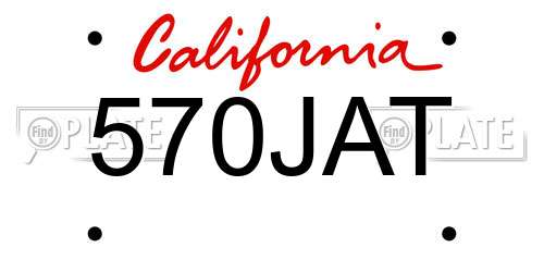 570JAT California License Plate