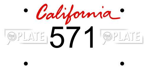 571 California License Plate
