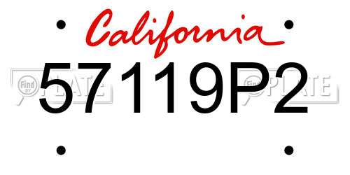 57119P2 California License Plate