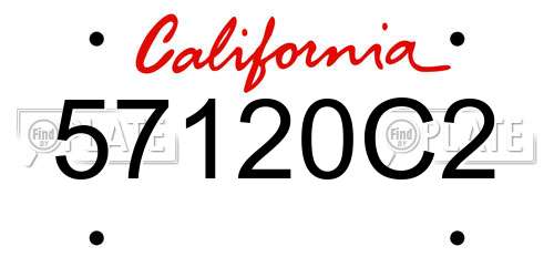 57120C2 California License Plate