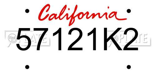 57121K2 California License Plate