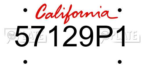 57129P1 California License Plate