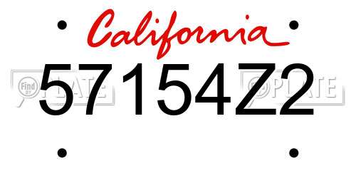 57154Z2 California License Plate