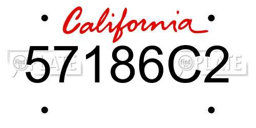 57186C2 California License Plate