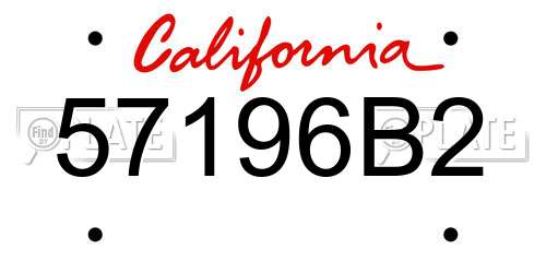 57196B2 California License Plate