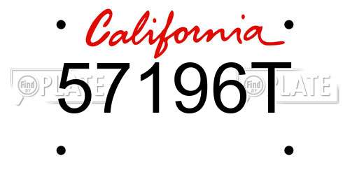 57196T California License Plate