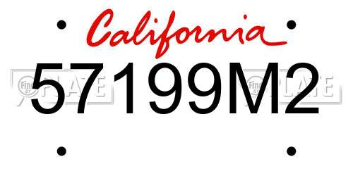 57199M2 California License Plate