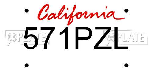 571PZL California License Plate