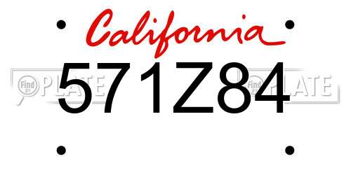 571Z84 California License Plate