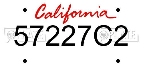 57227C2 California License Plate