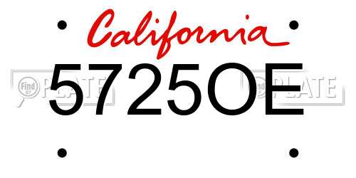 5725OE California License Plate