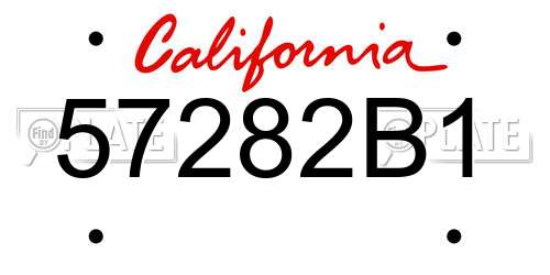 57282B1 California License Plate